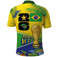 Personalized Brasil Rumo ao Hexa 26 Polo Shirt World Trophy Gold Tropical Plants Carnival Style