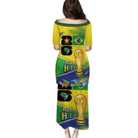 Personalized Brasil Rumo ao Hexa 26 Puletasi World Trophy Gold Tropical Plants Carnival Style