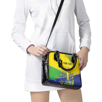 Personalized Brasil Rumo ao Hexa 26 Shoulder Handbag World Trophy Gold Tropical Plants Carnival Style