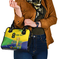Personalized Brasil Rumo ao Hexa 26 Shoulder Handbag World Trophy Gold Tropical Plants Carnival Style