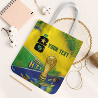 Personalized Brasil Rumo ao Hexa 26 Tote Bag World Trophy Gold Tropical Plants Carnival Style