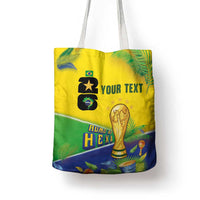 Personalized Brasil Rumo ao Hexa 26 Tote Bag World Trophy Gold Tropical Plants Carnival Style