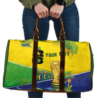 Personalized Brasil Rumo ao Hexa 26 Travel Bag World Trophy Gold Tropical Plants Carnival Style