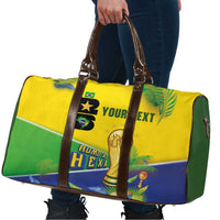 Personalized Brasil Rumo ao Hexa 26 Travel Bag World Trophy Gold Tropical Plants Carnival Style