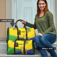 Personalized Brasil Rumo ao Hexa 26 Travel Bag World Trophy Gold Tropical Plants Carnival Style