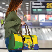 Personalized Brasil Rumo ao Hexa 26 Travel Bag World Trophy Gold Tropical Plants Carnival Style