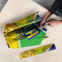 Personalized Brasil Rumo ao Hexa 26 Umbrella World Trophy Gold Tropical Plants Carnival Style