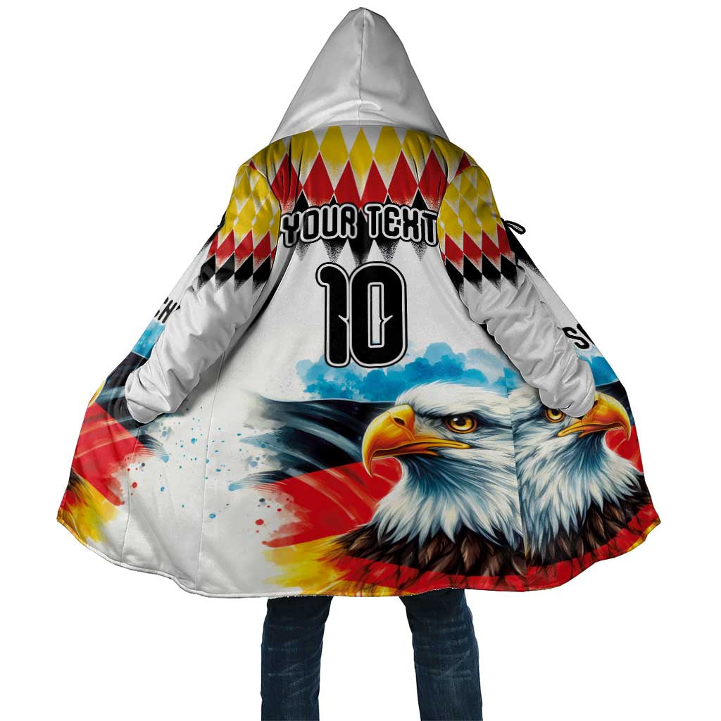 Custom Germany National Football Cloak Deutschland Eagle Argyle Heritage Watercolor Art