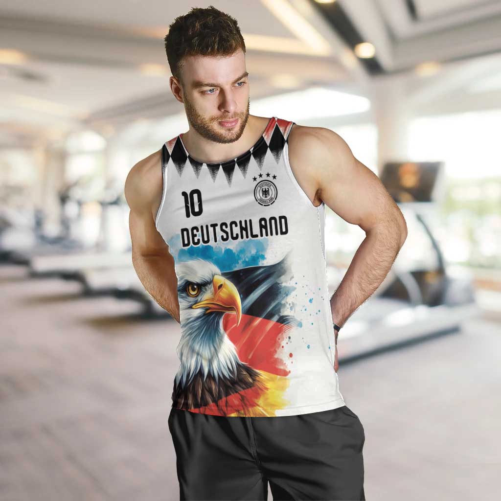 Custom Germany National Football Men Tank Top Deutschland Eagle Argyle Heritage Watercolor Art