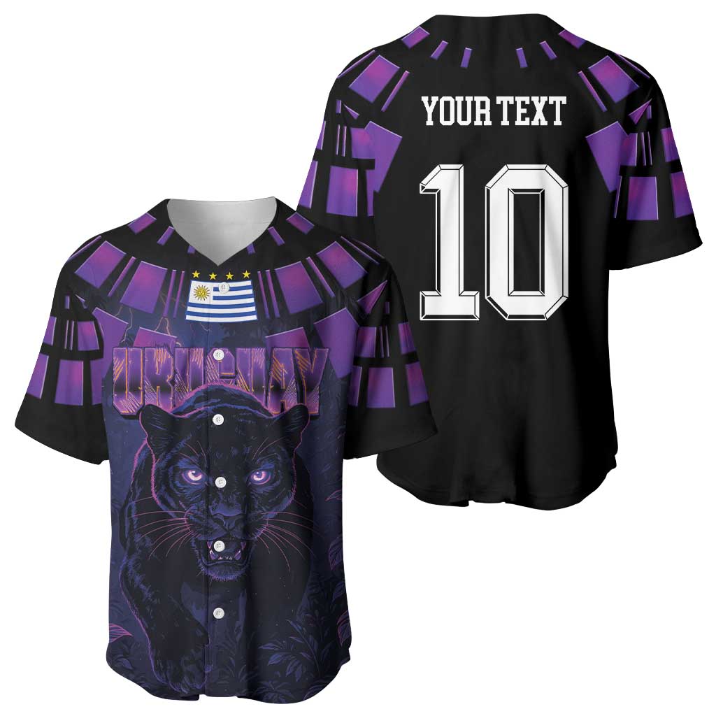 Custom Uruguay National Football Baseball Jersey La Celeste South America Wildcat Neon Graphic