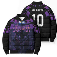 Custom Uruguay National Football Bomber Puffer Jacket La Celeste South America Wildcat Neon Graphic