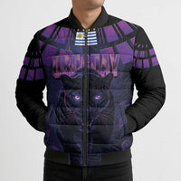 Custom Uruguay National Football Bomber Puffer Jacket La Celeste South America Wildcat Neon Graphic