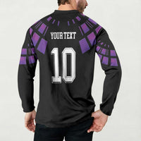 Custom Uruguay National Football Button Sweatshirt La Celeste South America Wildcat Neon Graphic