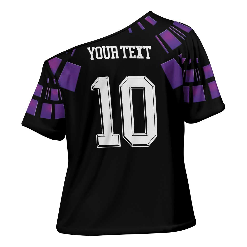Custom Uruguay National Football Cross Shoulder Shirt La Celeste South America Wildcat Neon Graphic