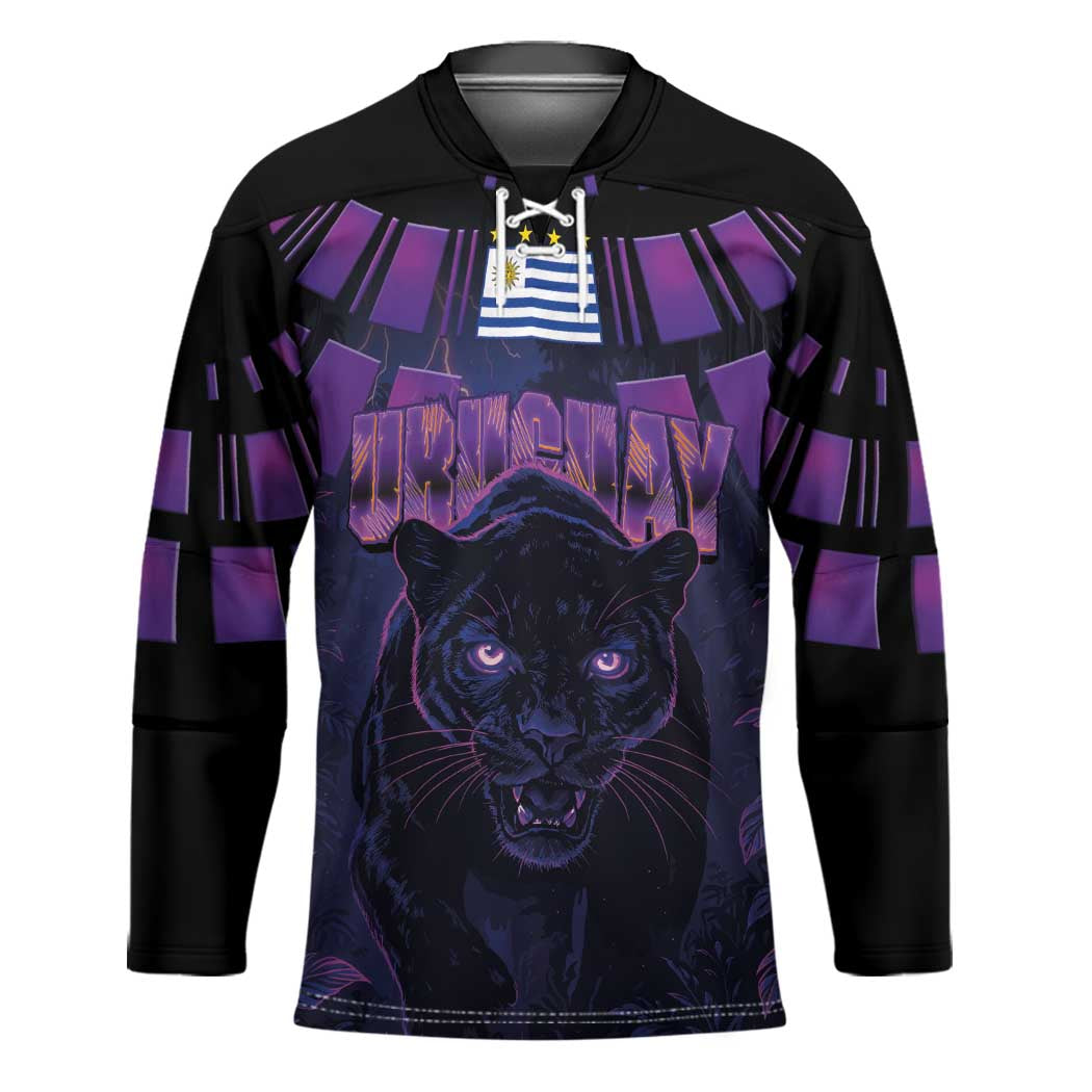 Custom Uruguay National Football Hockey Jersey La Celeste South America Wildcat Neon Graphic