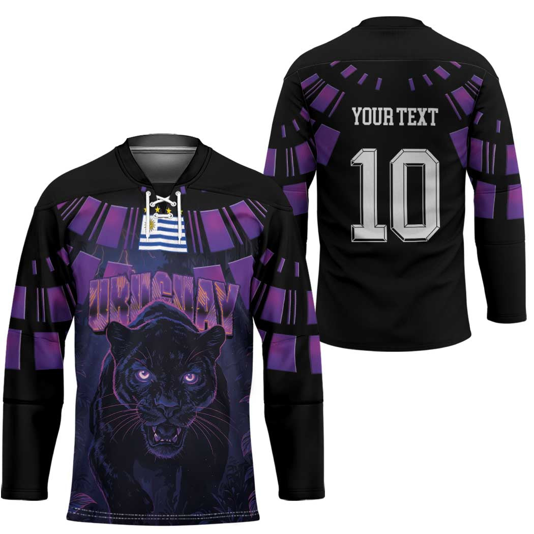 Custom Uruguay National Football Hockey Jersey La Celeste South America Wildcat Neon Graphic