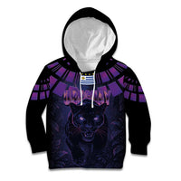 Custom Uruguay National Football Kid Hoodie La Celeste South America Wildcat Neon Graphic
