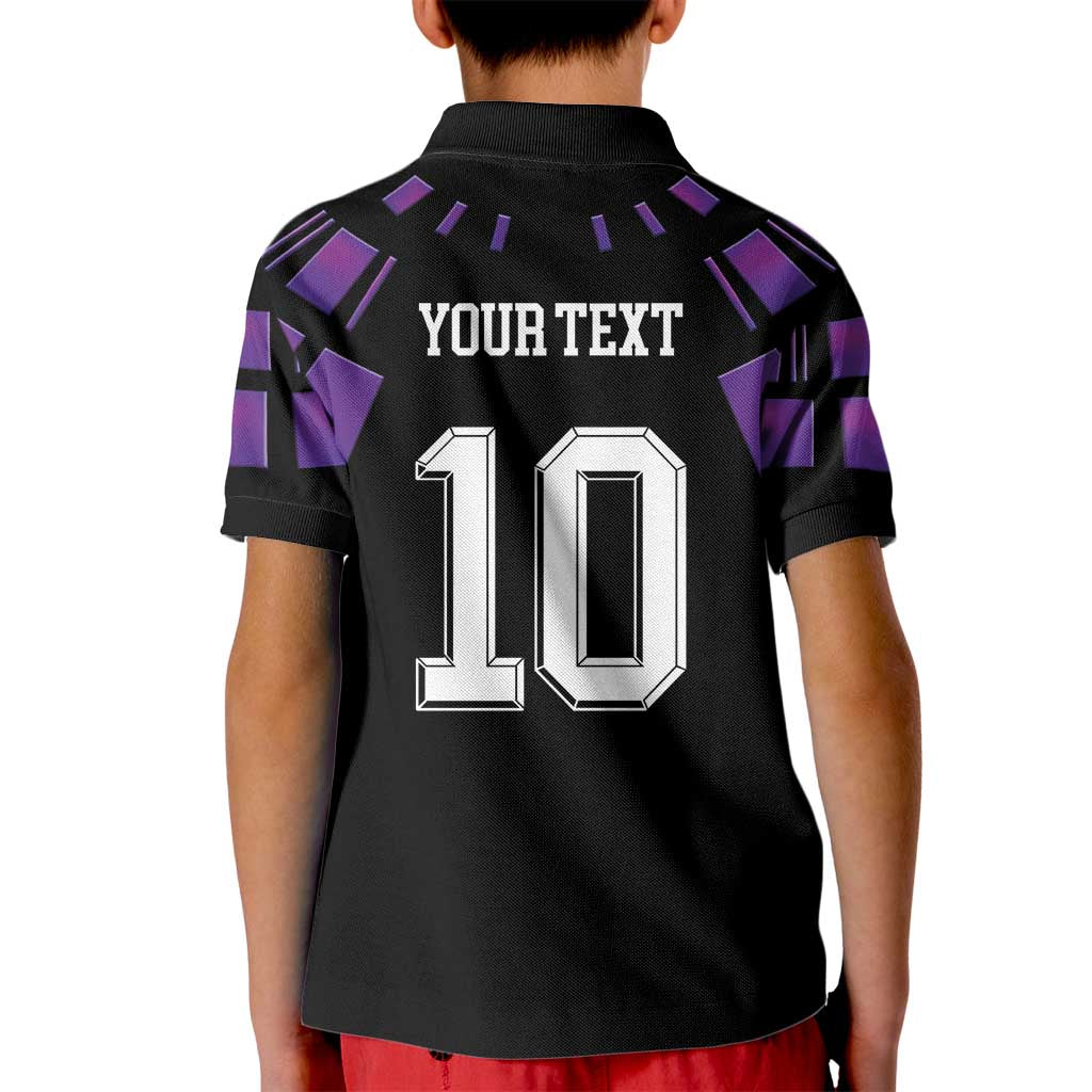 Custom Uruguay National Football Kid Polo Shirt La Celeste South America Wildcat Neon Graphic