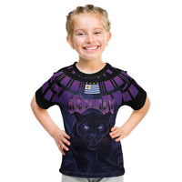 Custom Uruguay National Football Kid T Shirt La Celeste South America Wildcat Neon Graphic