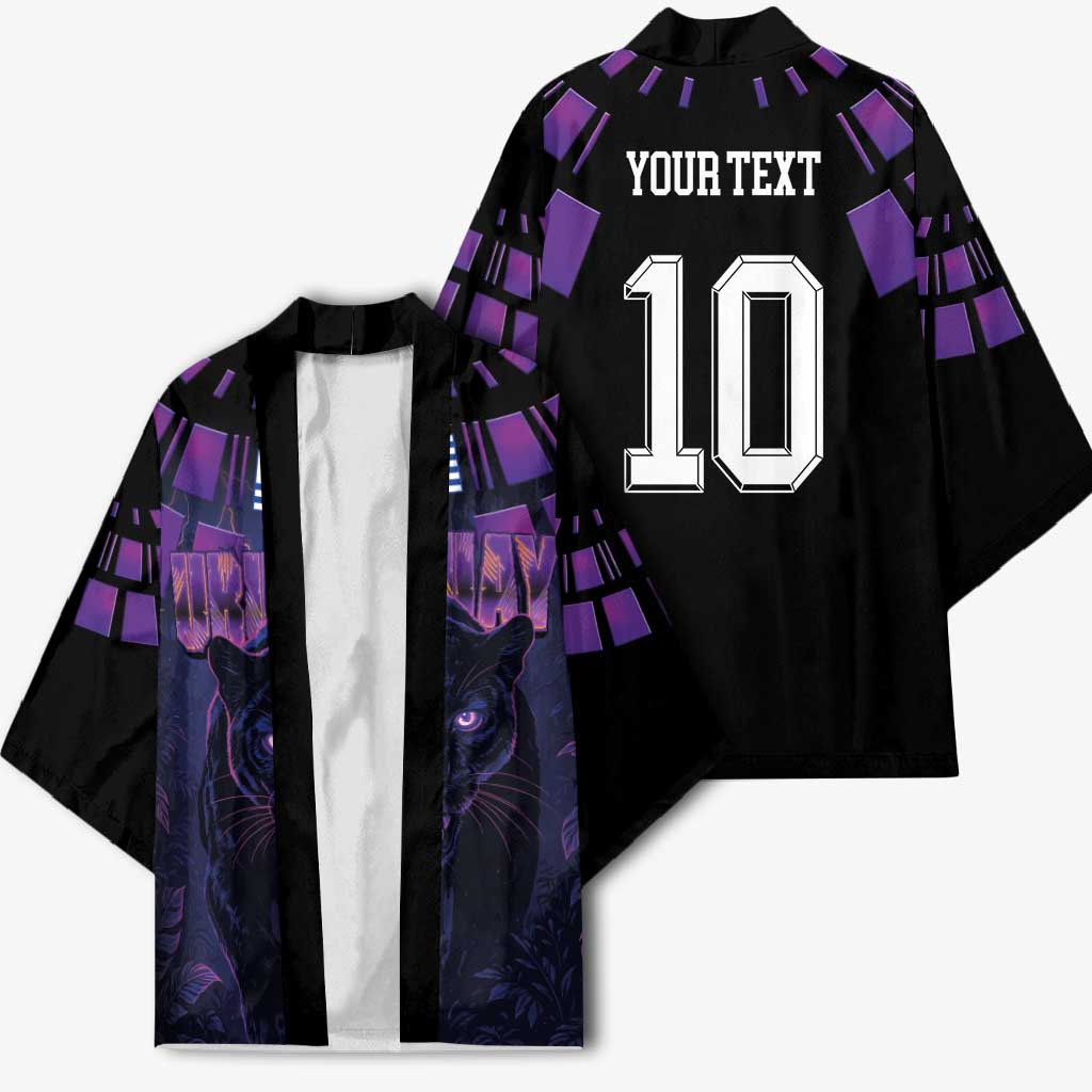 Custom Uruguay National Football Kimono La Celeste South America Wildcat Neon Graphic