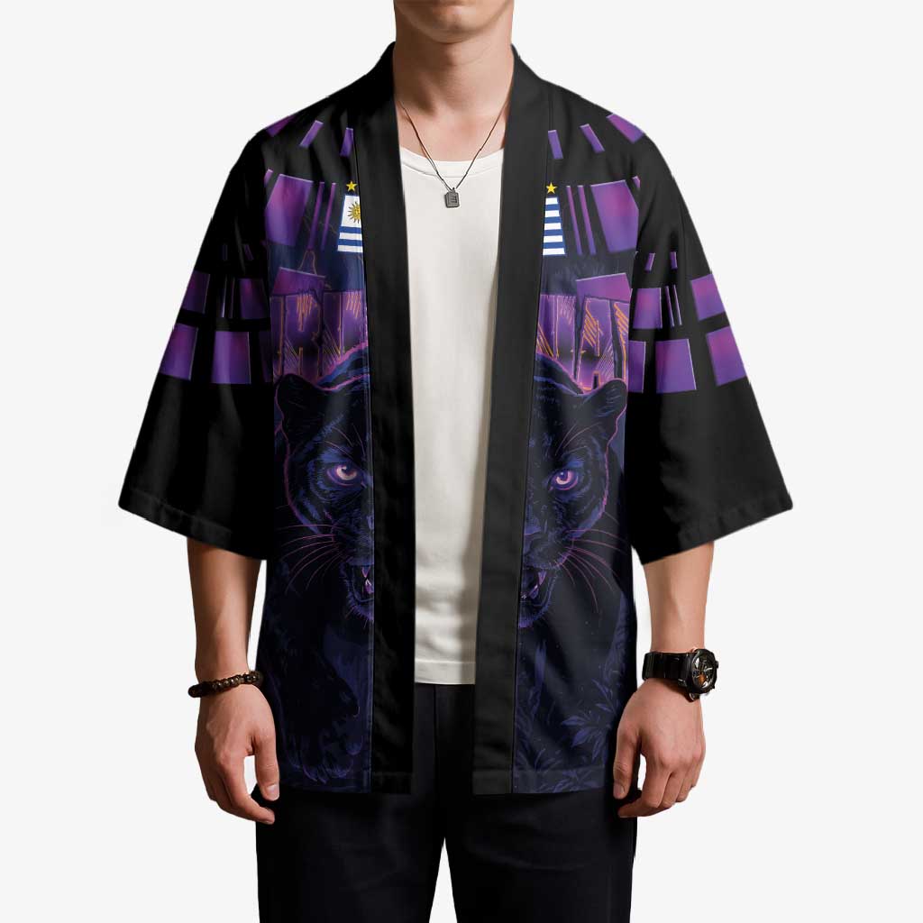 Custom Uruguay National Football Kimono La Celeste South America Wildcat Neon Graphic