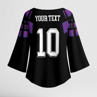 Custom Uruguay National Football Kimono Sleeve Blouse La Celeste South America Wildcat Neon Graphic
