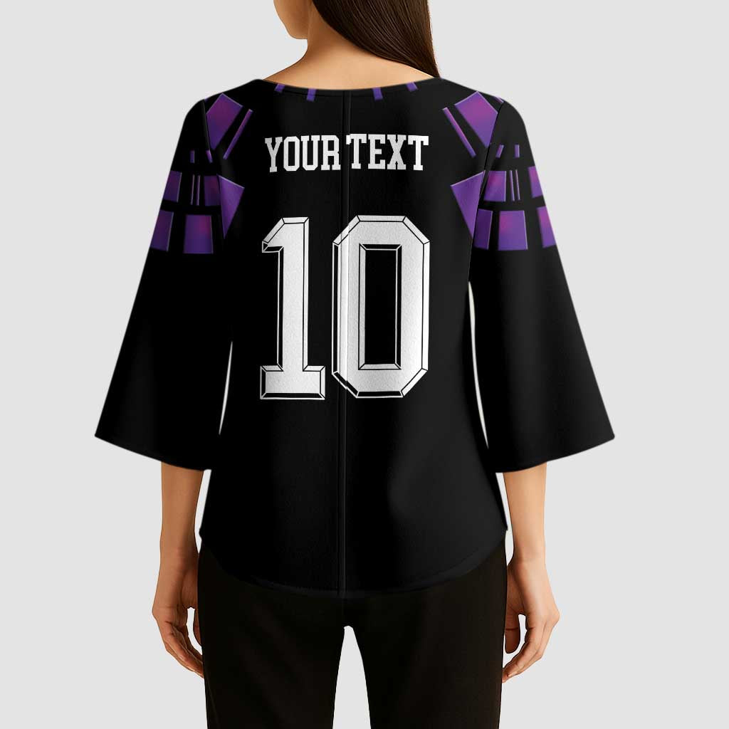 Custom Uruguay National Football Kimono Sleeve Blouse La Celeste South America Wildcat Neon Graphic