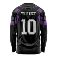 Custom Uruguay National Football Long Sleeve Shirt La Celeste South America Wildcat Neon Graphic