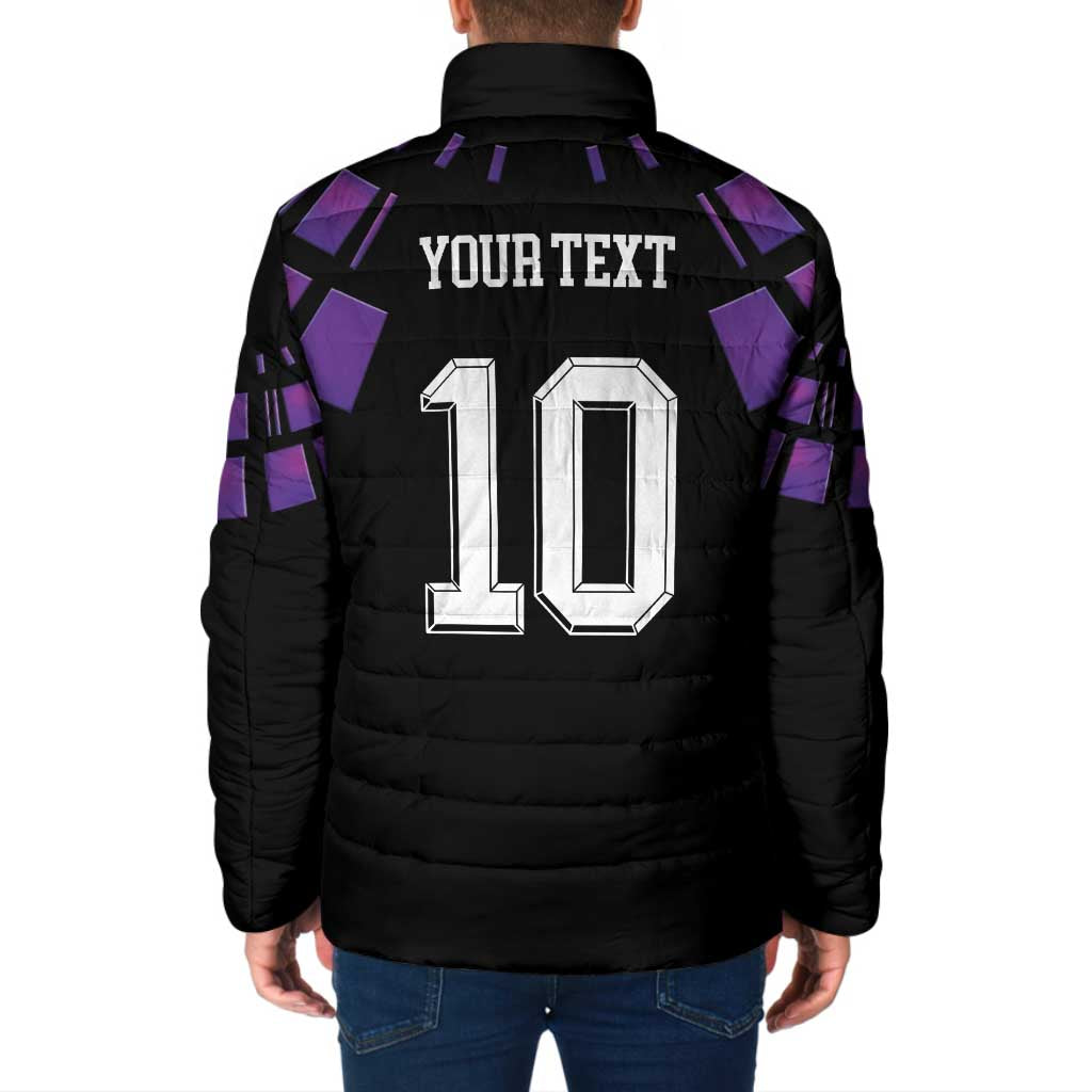 Custom Uruguay National Football Padded Jacket La Celeste South America Wildcat Neon Graphic