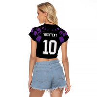 Custom Uruguay National Football Raglan Cropped T Shirt La Celeste South America Wildcat Neon Graphic