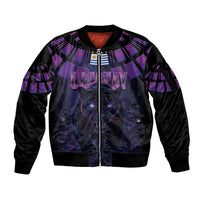 Custom Uruguay National Football Sleeve Zip Bomber Jacket La Celeste South America Wildcat Neon Graphic
