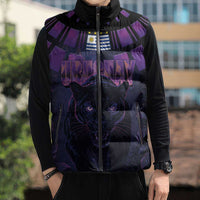 Custom Uruguay National Football Sleeveless Puffer Jacket La Celeste South America Wildcat Neon Graphic
