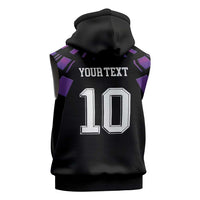 Custom Uruguay National Football Sleeveless Zip Hoodie La Celeste South America Wildcat Neon Graphic
