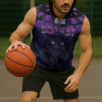 Custom Uruguay National Football Sleeveless Zip Hoodie La Celeste South America Wildcat Neon Graphic