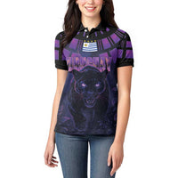 Custom Uruguay National Football Women Polo Shirt La Celeste South America Wildcat Neon Graphic