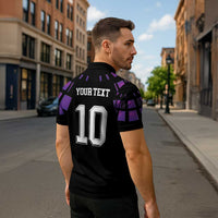 Custom Uruguay National Football Zipper Polo Shirt La Celeste South America Wildcat Neon Graphic