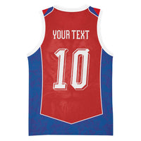 Custom Czechia National Football Basketball Jersey Halftone Lion Graphic T90 Style