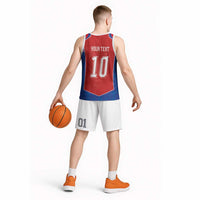 Custom Czechia National Football Basketball Jersey Halftone Lion Graphic T90 Style