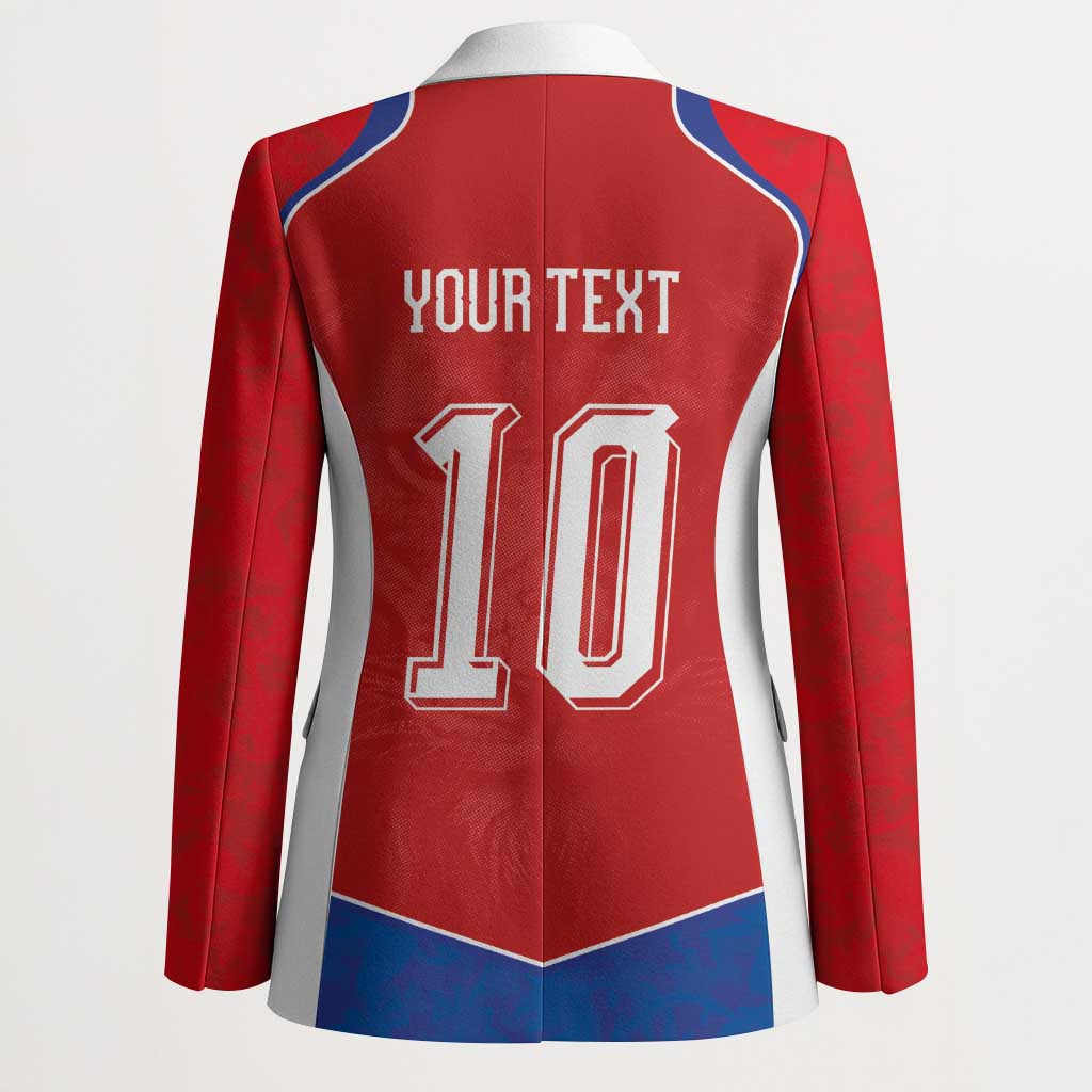 Custom Czechia National Football Blazer Halftone Lion Graphic T90 Style