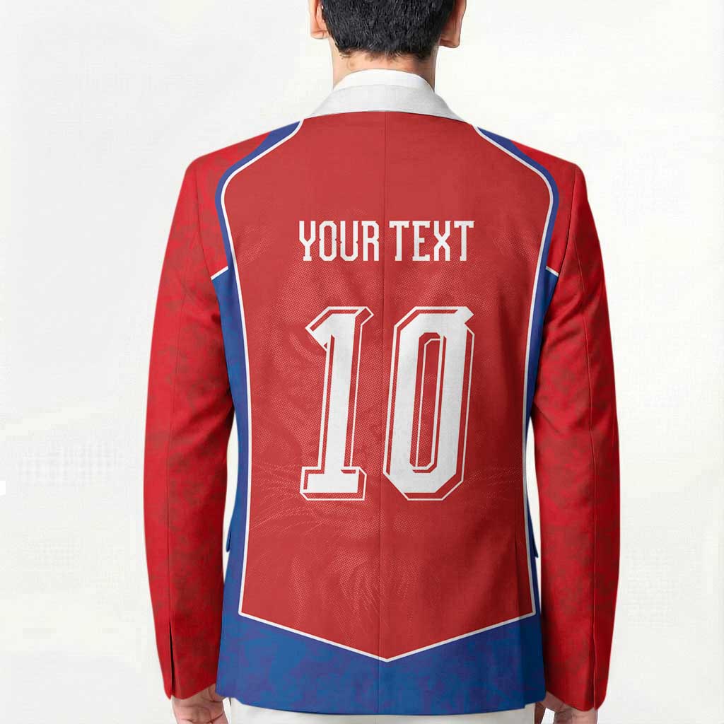 Custom Czechia National Football Blazer Halftone Lion Graphic T90 Style