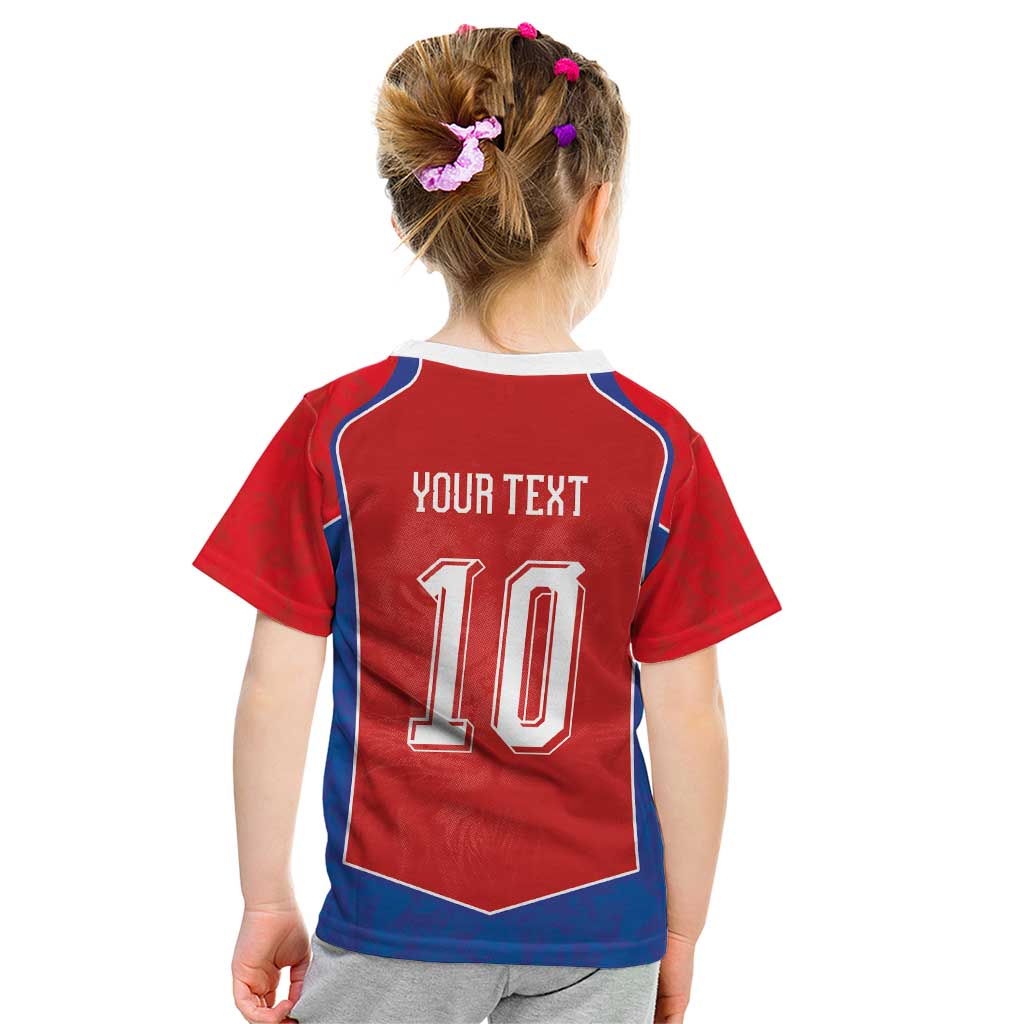 Custom Czechia National Football Kid T Shirt Halftone Lion Graphic T90 Style