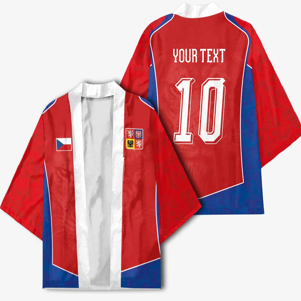 Custom Czechia National Football Kimono Halftone Lion Graphic T90 Style