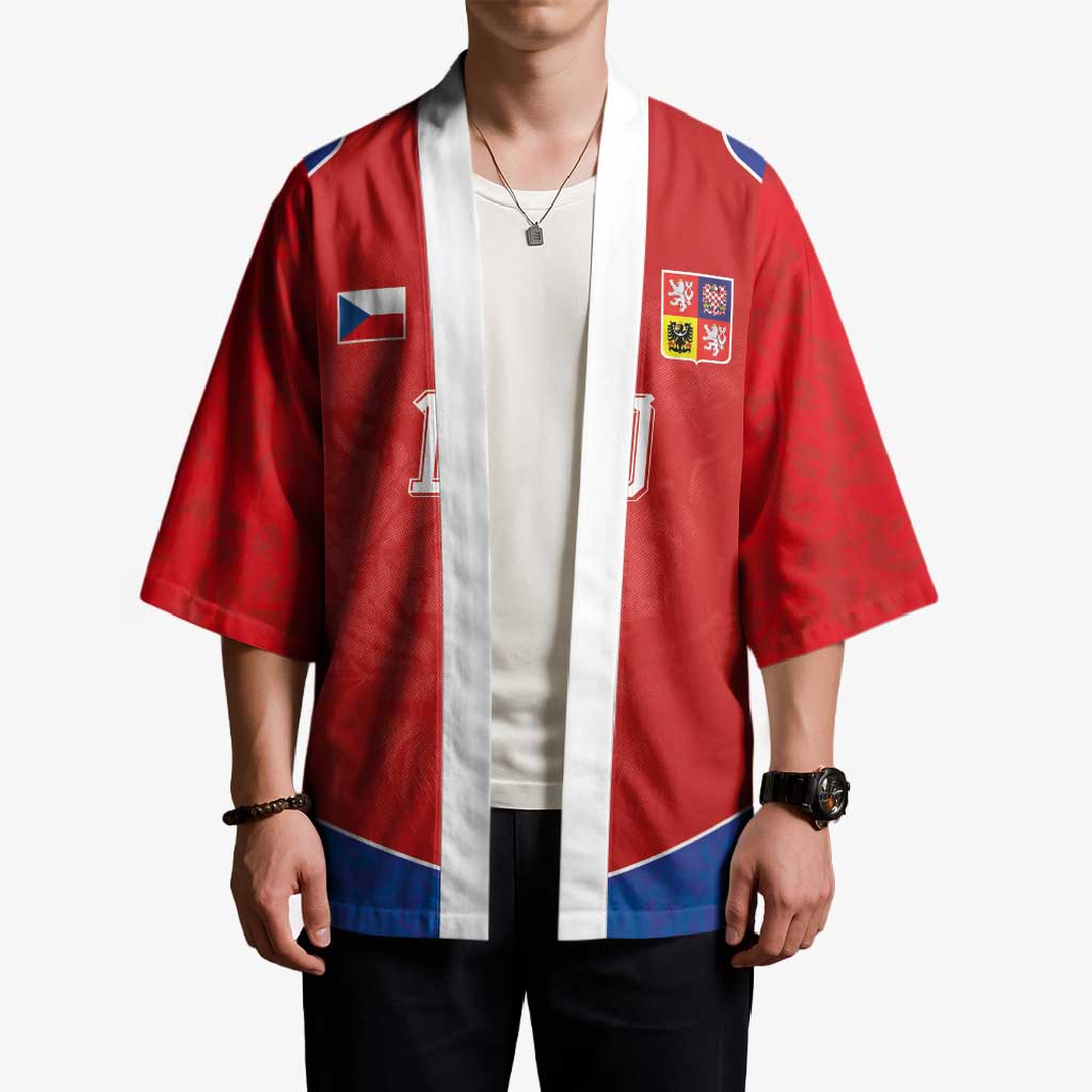Custom Czechia National Football Kimono Halftone Lion Graphic T90 Style