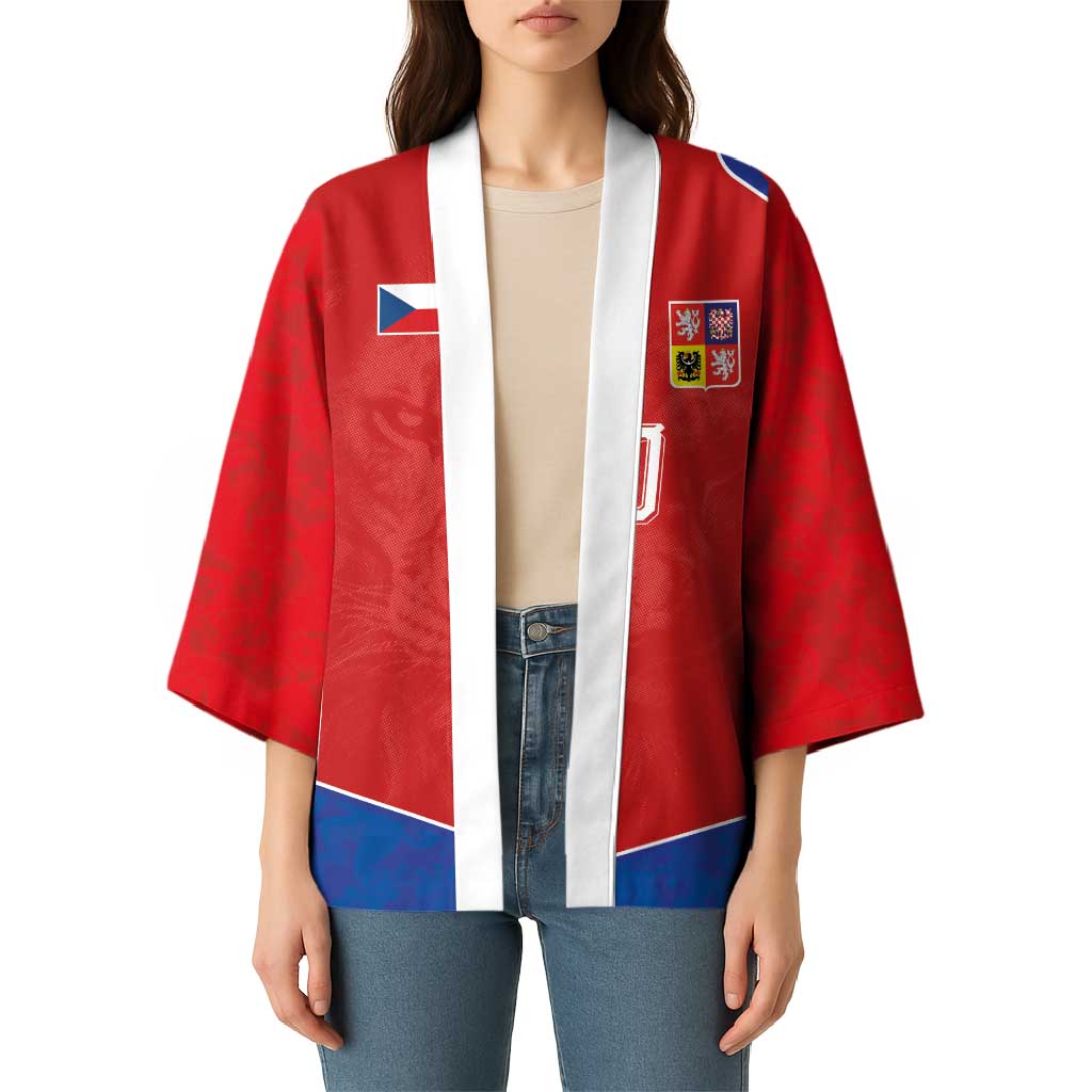 Custom Czechia National Football Kimono Halftone Lion Graphic T90 Style