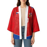 Custom Czechia National Football Kimono Halftone Lion Graphic T90 Style