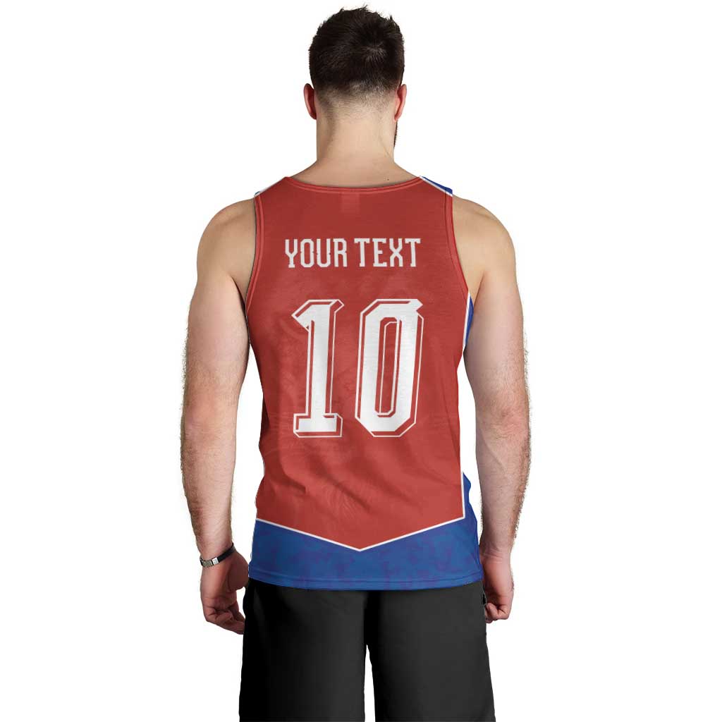 Custom Czechia National Football Men Tank Top Halftone Lion Graphic T90 Style