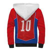 Custom Czechia National Football Sherpa Hoodie Halftone Lion Graphic T90 Style