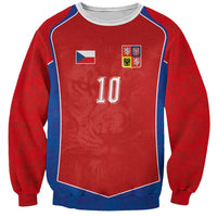 Custom Czechia National Football Sweatshirt Halftone Lion Graphic T90 Style