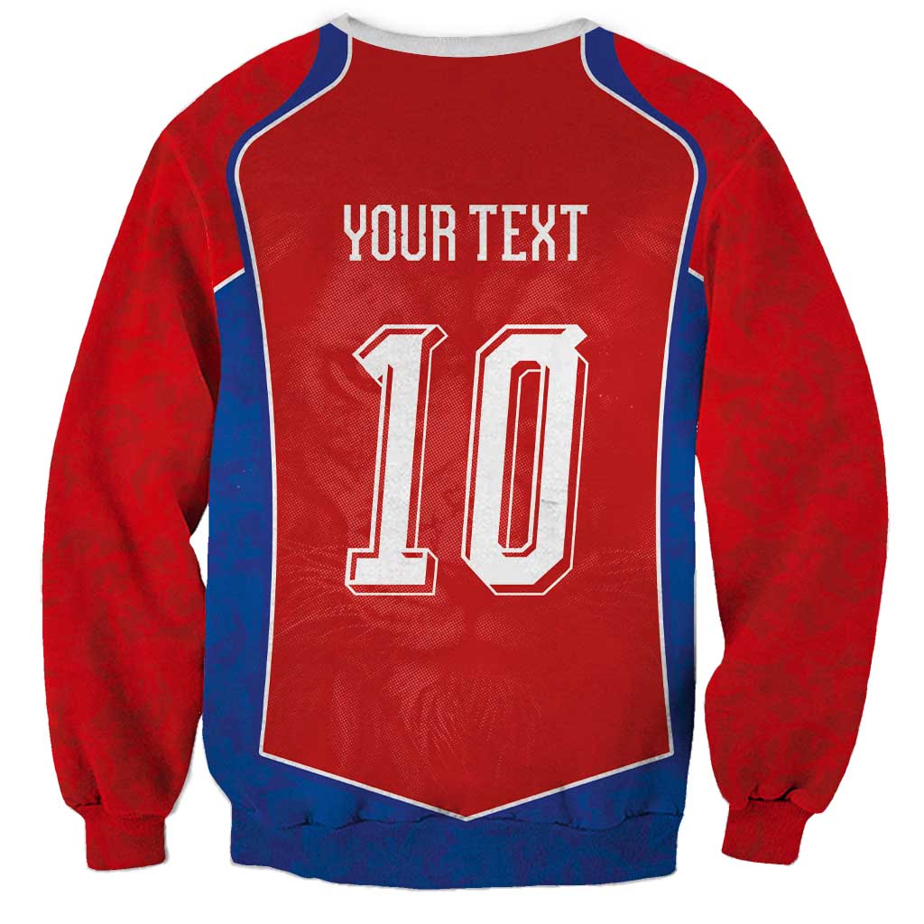 Custom Czechia National Football Sweatshirt Halftone Lion Graphic T90 Style