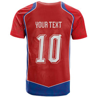 Custom Czechia National Football T Shirt Halftone Lion Graphic T90 Style